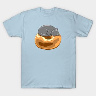 Bagel Cat - Grey T-Shirt